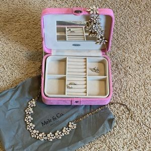 Mele & Co. Giana Flocked Travel Jewelry Box